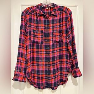 Anthropologie Pilcro Relaxed Plaid Buttondown Shirt NWOT